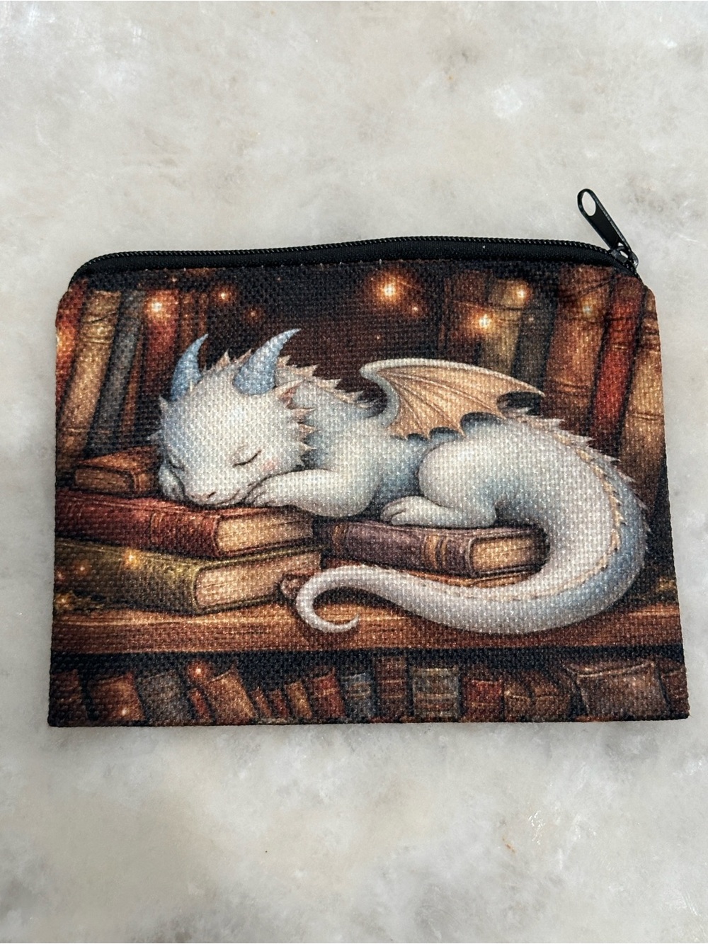 Cute Sleeping Dragon Coin Purse - Light Blue Fantasy Design